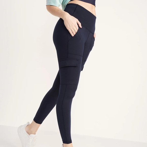 Pants - 🆕 Dark navy blue cargo yoga gym workout leggings pants